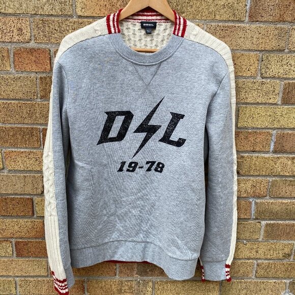 Diesel Other - Limited Edition Diesel Half Knit Half Crew Sweater Gray
